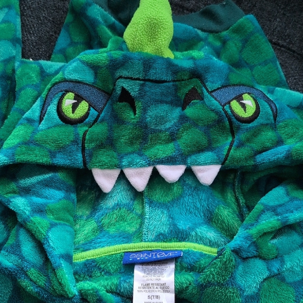 Kids Dino Onesies Pajamas Open Feet Size 7/8